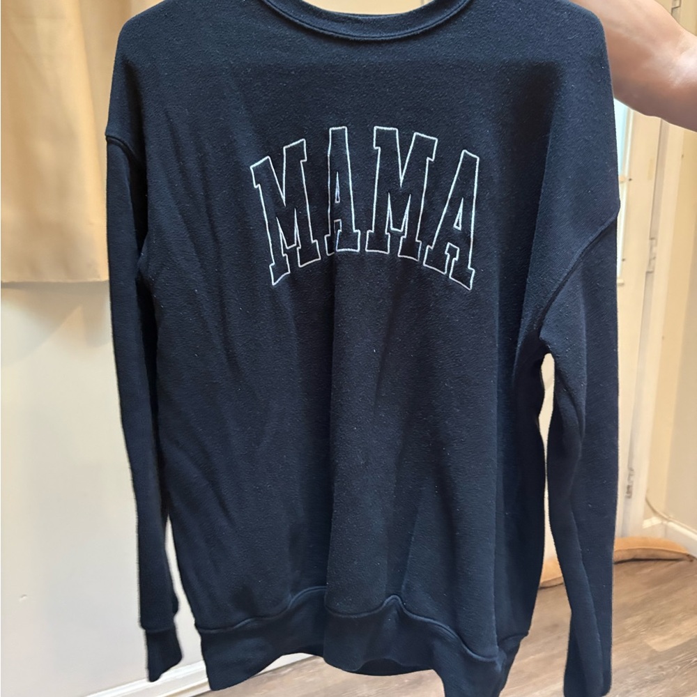 Navy Blue 'MAMA' Crew Neck Sweater
